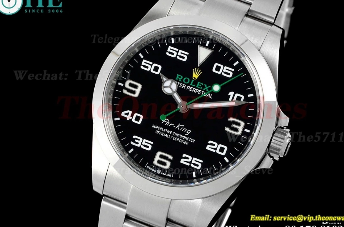 SS Clean Airking 40mm 126900 SS Black SH3230 Num 0520